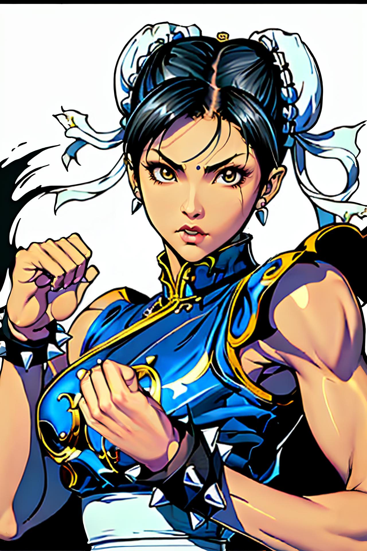 Naked character chun li from street fighter without clothes, back side  showing h - SeaArt AI