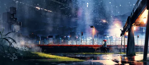 (masterpiece:0.6, best quality),lost subway station in grass under open sky in the night, rain, loneliness, wet, fog, <lora:add_...