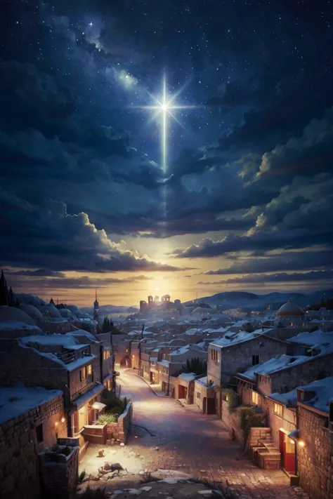 <lora:twistedscarlett60_style:0.8>, ((masterpiece,best quality)),  <lora:Star_of_Bethlehem:0.8>, Star_of_Bethlehem,  night sky, ...