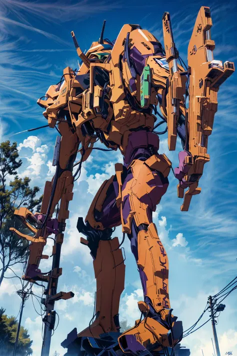 a close up of a giant robot statue on a street