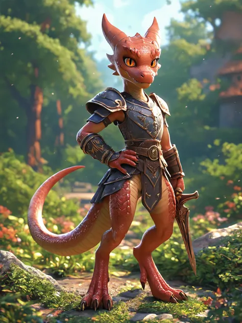 score_9, score_8_up, score_7_up, detailed background, outside, forest, full body break
kobold, scalie, red scales, detailed scal...