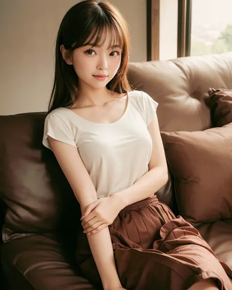 best quality, face focus, soft light, (depth of field) ,ultra high res, (photorealistic:1.4), RAW photo, (moody lighting, night:1.2), bedroom,
(bust-up shot:1.4)
1japanese girl, solo, cute, (shy, smile:1.1), (brown eyes),  detailed beautiful face, (midi_ha...