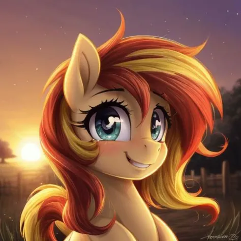 Sunset shimmer, pony, feral, my little pony, facing me, smile, beautiful eyes, happy to see me, beautiful