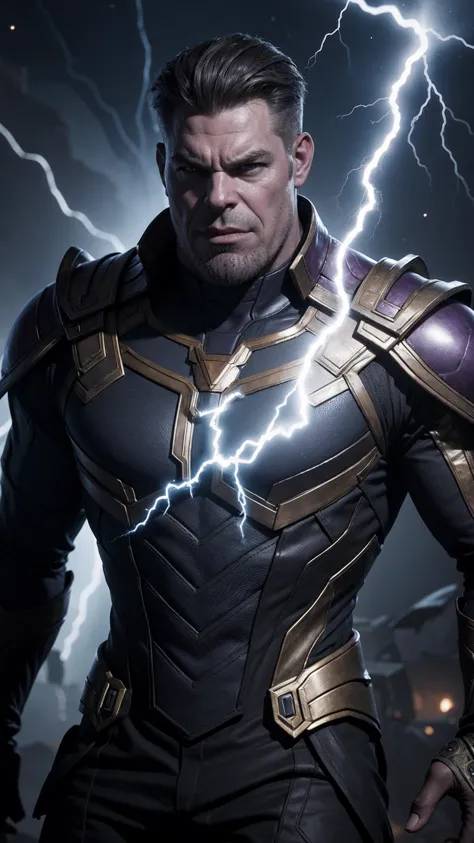 best quality, high quality, villain, thanos, detailed, intricate, soft lightning, space, star