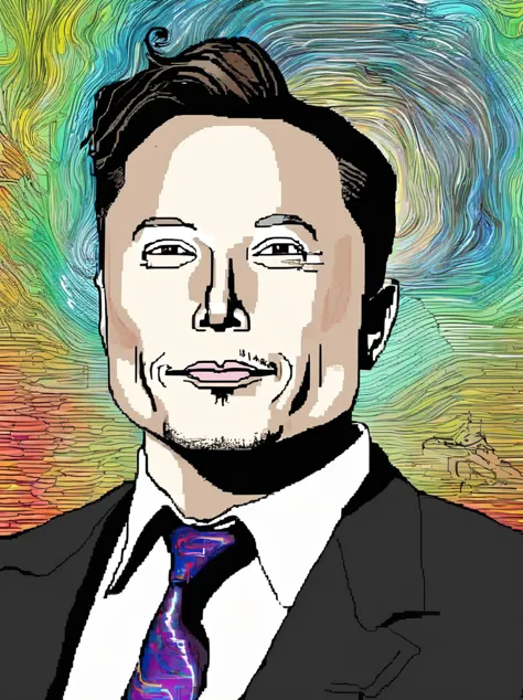 Amanda Sage style, a man, Elon Musk, <lora:last-000002:0.5>, MSPaint, <lora:SDXL_MSPaint_Portrait:0.78>, 2D, Flat Color,