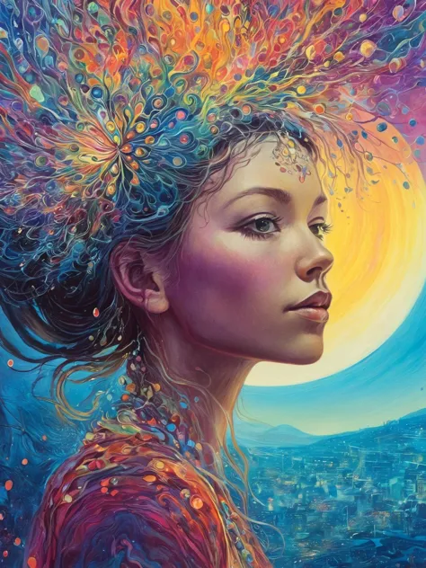 1girl, close up, Amanda Sage style,  <lora:last-000002:0.9>,
yvonne coomber style, art by Kilian Eng, <lora:YvonneCoomber:0.2>, psychedelic, mysterious atmosphere