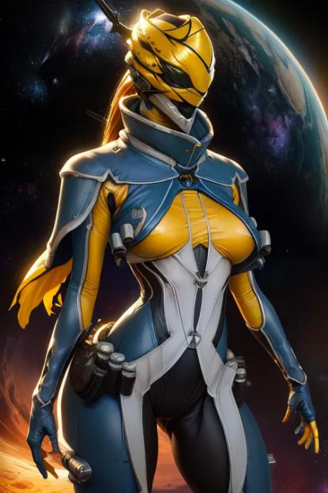 mesa,    helmet, yellow headband,    large breasts,  cameltoe,  hip, 
upper body, standing, solo,  
space ship, stars,  
(insanely detailed, masterpiece, best quality)  <lora:mesa:0.7>