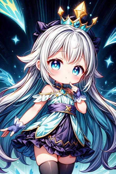 a anime girl with long white hair and blue eyes