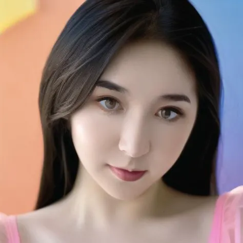 Volumetric Lighting,  Depth of Field, Portrait , Petite, Lovely Small Breasts,  upper Body ,  Looking At Other,   Brilliant Colorful Paintings,  <lora:xiaowang_20230607004259:1>, male male focus,