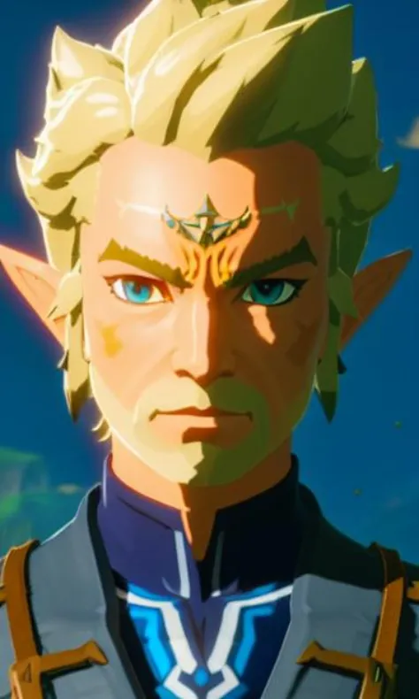 botw style a stunning intricate full color portrait of a disdain man, head to toe, epic character composition, wearing pant suit...