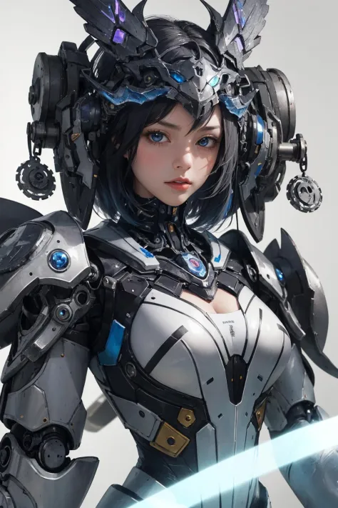 (Masterpiece, top quality, best quality, official art, beautiful and aesthetic:1. 2), ultra realistic, vibrant color, centered, focused shot, Instagram able, selfie, close up shot, dominating, biochemical cybernetic 1young witch, steampunk clockwork witch hat, cybernetic style witch dress, stray hair, magical aura, dynamic pose, (fractal art:1. 5, zentangle:1. 1), (epic composition, epic proportion), (gears background), professional work, extremely detailed, high quality, 16K, highres, ultra details, finely detail, an extremely delicate and beautiful, extremely detailed, real shadow, mechanical parts, robot joints, headgear, full armor, mechanical parts, robot joints, headgear, full armor, mecha musume