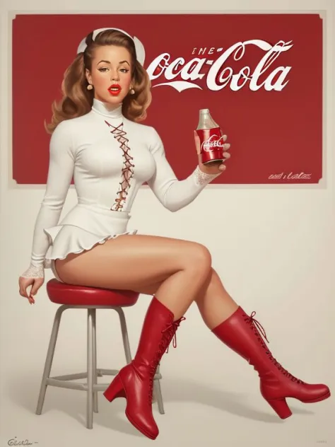 Coca Cola ( Gil Elvgren/Haddon Sundblom) Pinup Style