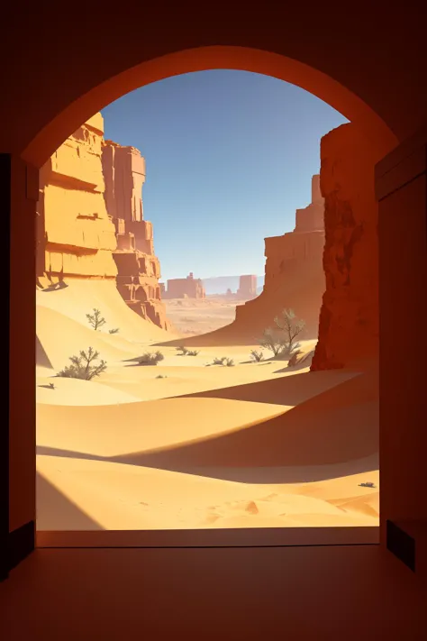 Desert, indoors, <lora:FuturisticScape-V3:1>