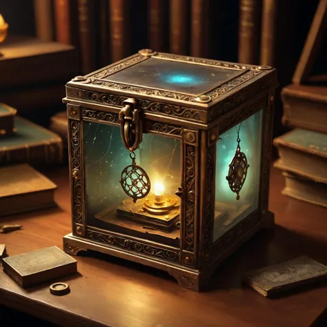 Fantasy art,

Once lost in time, this intricate and magical glowing box once belonged to Merlin the magician. Within its glowing...