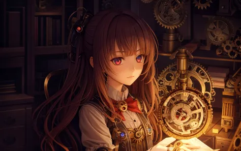 [[[[anime]]]] (game cg), highres, official art, chiaroscuro,
emotionless (mechanical) doll girl, blunt bangs, (clockwork body wi...