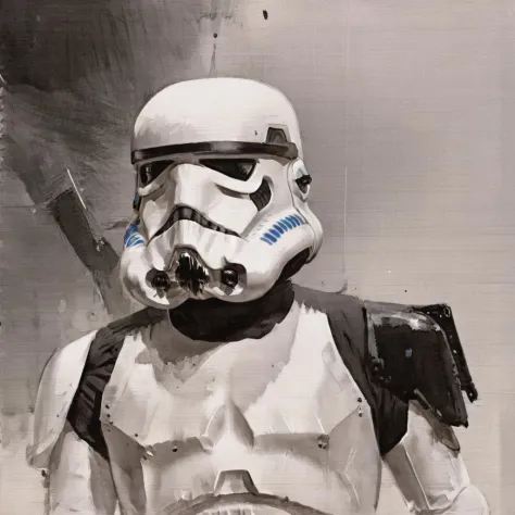 pintura do storm trooper de Star Wars, no estilo de watseixl 