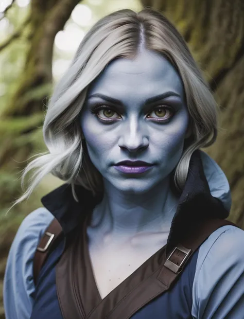 Solo-Portraitfoto einer realen Version des Drow Ranger 