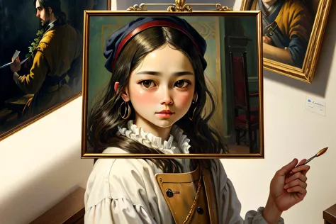 ((melhor qualidade)), ((obra de arte)), (detalhado), (realista),  homem romantismo pintura a óleo, Energético, Vermeer, Surrealista, Impressionist