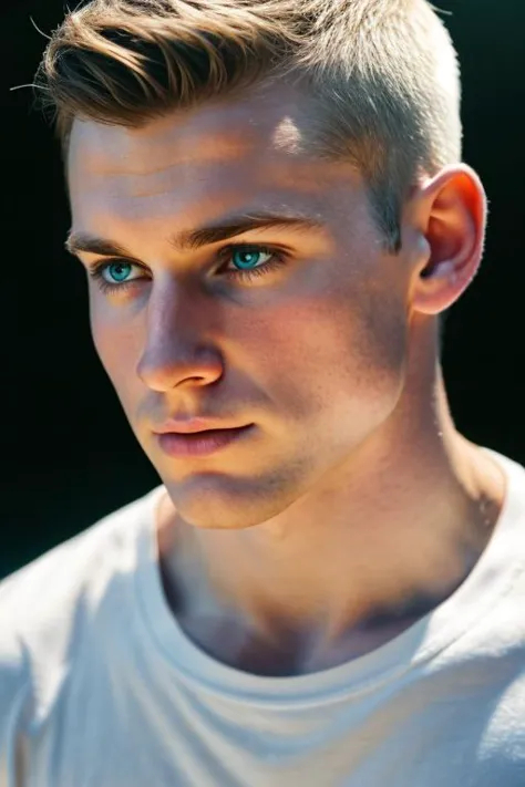 a handsome muscular boy, pale white skin, white t-shirt, extreme close-up,
Brightly Lit,Highly Visible,realistic dark colors,
An...