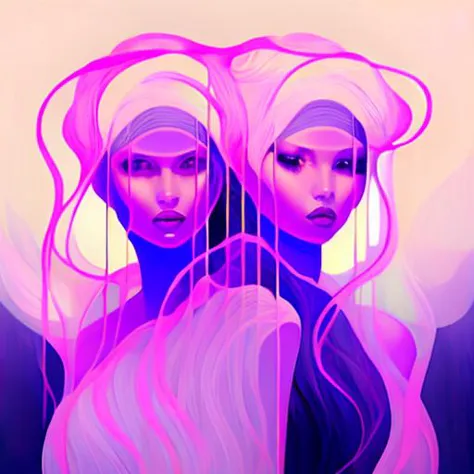 ghost siblings,pink light,
<lora:artfullyQA-v1:1>,