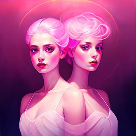 ghost siblings,pink light,queer art,
<lora:artfullyQA-v1:0.5>,