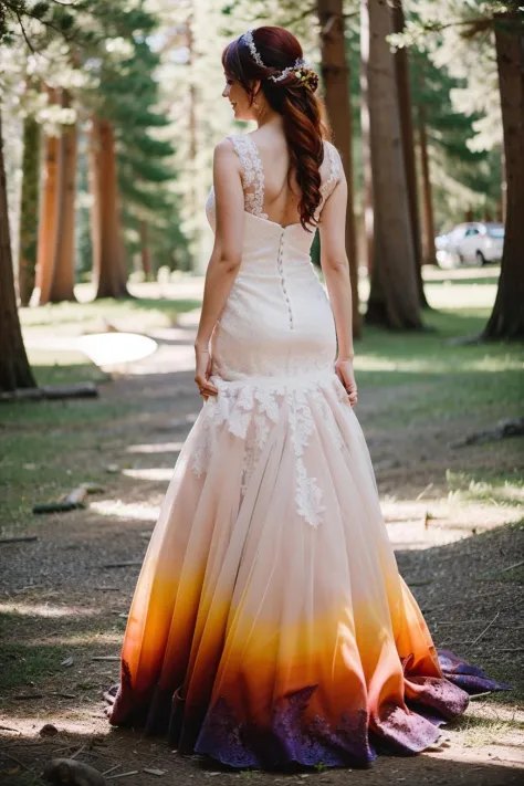 Sunset Dipped Wedding Dress