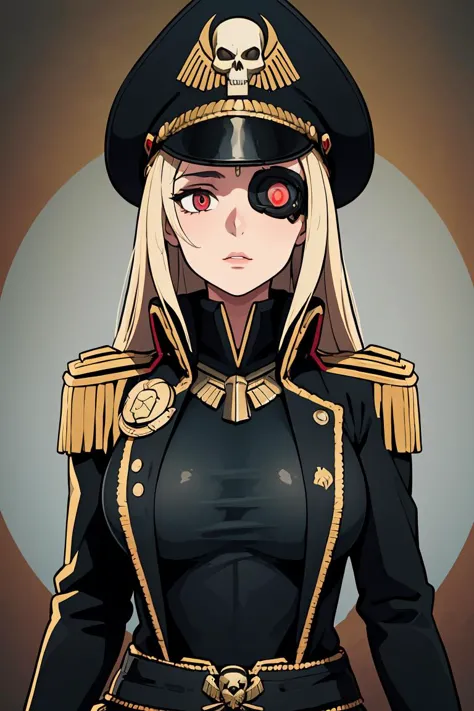 a cartoon image of a woman in a military uniform