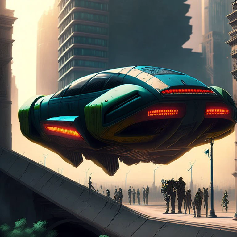 Hover Car en Mega-City One, Juez Dredd, Realista, cinematográfico