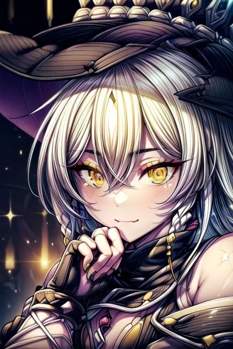 hilda, yellow eyes, long hair, very long hair, braid, twin braids, white hair, hat, leotard, see-through, witch hat, fingerless gloves, jewelry, black gloves, (masterpiece:1.2), best quality, high resolution, unity 8k wallpaper, (illustration:0.8), (beautiful detailed eyes:1.6), extremely detailed face, perfect lighting, extremely detailed CG, (perfect hands, perfect anatomy), (masterpiece:1.1), (best quality:1.1), 1girl, Real light and shadow, 4k, 8k, wallpaper,epic, detail texture, white hair, (yellow eyes:1.5), ((((whitehair:1.35, medium hair)))),intricate eyes,beautiful detailed eyes,symmetrical eyes,big eyes:1.5,(((lustrous skin:1.5,bright skin: 1.5,skin tanned,shiny skin,very shiny skin,shiny body,plastic glitter skin,exaggerated shiny skin,illuminated skin))),(detailed body,(detailed face)), cute, erotic,daring, (dynamic pose:1.0),happy,smile,(centered,scale to fit dimensions,Rule of thirds), highres,sharp focus,(ultra detailed,extremely detailed),(photorealistic artwork:1.37),(extremely detailed CG unity 8k wallpaper),(((vibrant colors,vibrant theme))),(intricate),(masterpiece),(best quality),