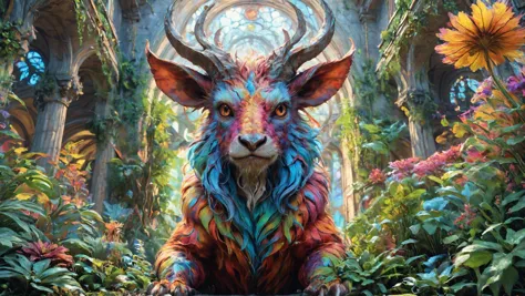 fmb Satyr,, Natürliches Licht, psychedelisch, inkpunk style trending on artstation, Abonnieren, by artgerm, kleiner Winkel, geneigt, Perfekte Beleuchtung, Makro-Objektiv, professionelle Objektive, preisgekrönt in Ross tran, Geringer Kontrast, leerer Raum mit Pflanzen, helles Neon, aufwendig detailliert, Goldener Schnitt, unscharfer Hintergrund