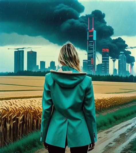 (Christina Applegate,a girl with a beautiful face), nighttime, cyberpunk city, dark, raining, neon lights, ((Wearing a blazer over a hoodie)), blazer, hoodie,(cyberpunk 2077 cityscape), (), cyberpunk 2077, cyberpunk, synthwave, 1980s, futurism, brutalism, neuromancer, cinematic photo, analog, the contrast in colors and textures should be distinct highly detailed, surreal, vibrant yet slightly desaturated, faded film, desaturated, 35mm photo, grainy, vignette, vintage, Kodachrome, Lomography, stained, highly detailed, found footage,by Jakub Rozalski, 1920+, poland, in 1920s Poland, world war 1, WWI, tanks, mechs, wheat fields,leading a horde army, thousands of warriors,((pinkfong baby shark)),art by Jakub Rozalski, 1920+ Poland