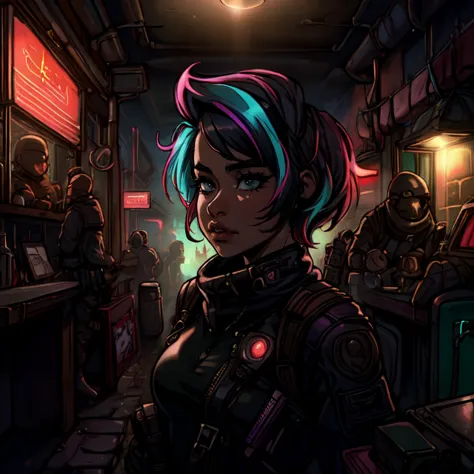 DEN_IDG_style kkw-detailMe-v1.0 kkw-ph1 suz1-001, asian,  BREAK cinematic portrait photo of cyberpunk girl, sniper rifle, shadowrun city, short multicolored-mohawk-haircut, holographic clothing, <lora:CyberPunkAI:0.48> CyberpunkAI, neon  <lora:Muppets:0.88> muppetmaniaai