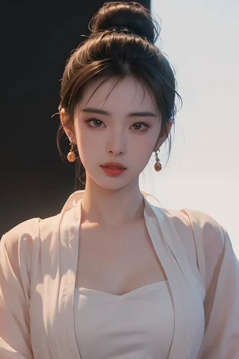 <lora:niexiaoqian-v2:0.9>,niexiaoqian,solo,1girl,earrings,jewelry,night,black hair,chignon,parted lips,looking at viewer,upper body,hair bun,chinese clothes,white robe,big breasts,bg_imgs,white background,, best quality , masterpiece, illustration, an extremely delicate and beautiful, extremely detailed ,CG,unity,8k wallpaper, Amazing, finely detail, masterpiece, best quality,official art,extremely detailed CG unity 8k wallpaper,absurdres, incredibly absurdres, huge filesize , ultra-detailed, highres, extremely detailed,beautiful detailed girl, extremely detailed eyes and face, beautiful detailed eyes,light on face,