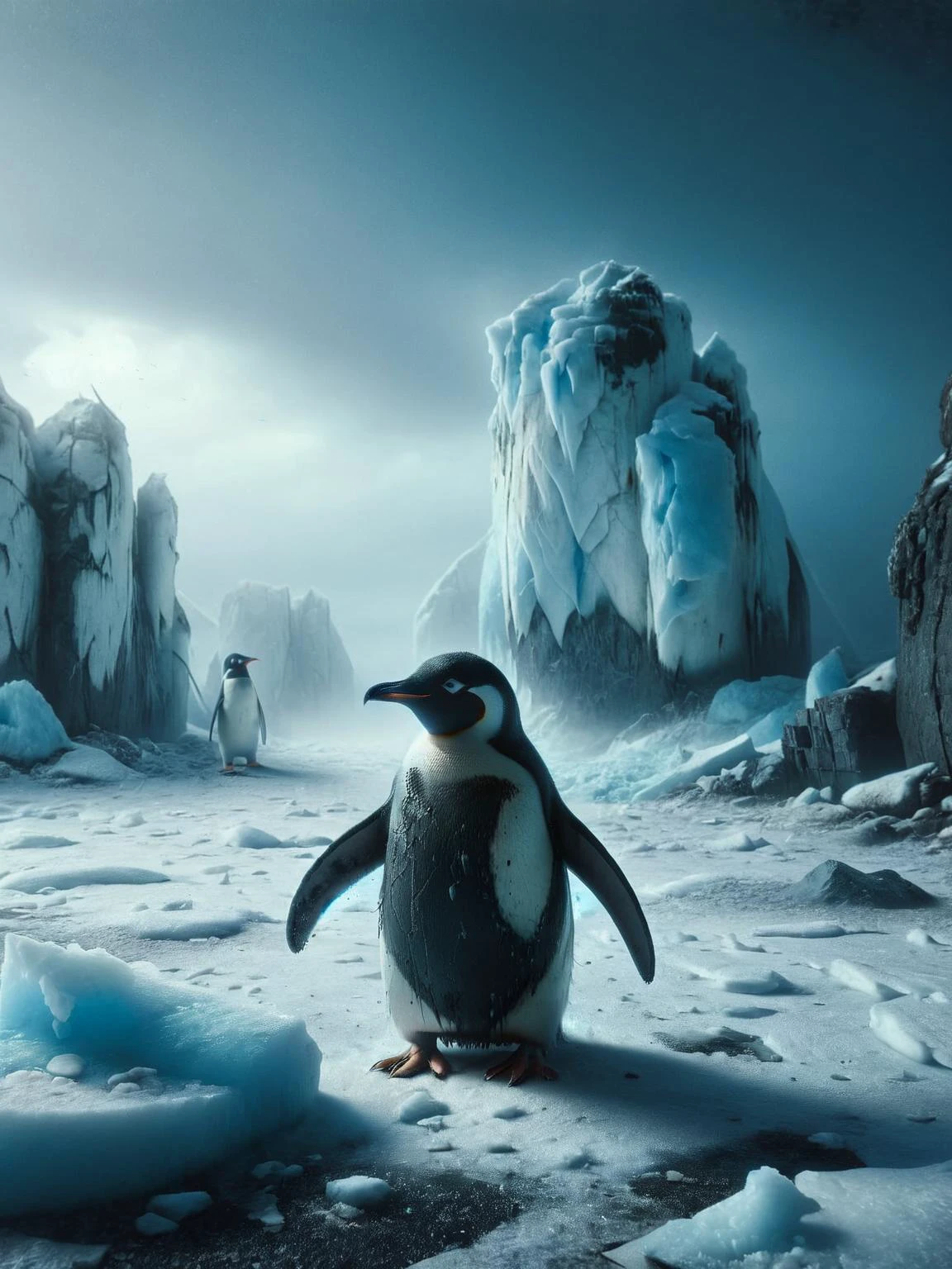 An ais-abandz penguin in the arctic4k, uhd,masterpiece ais-sinisterz