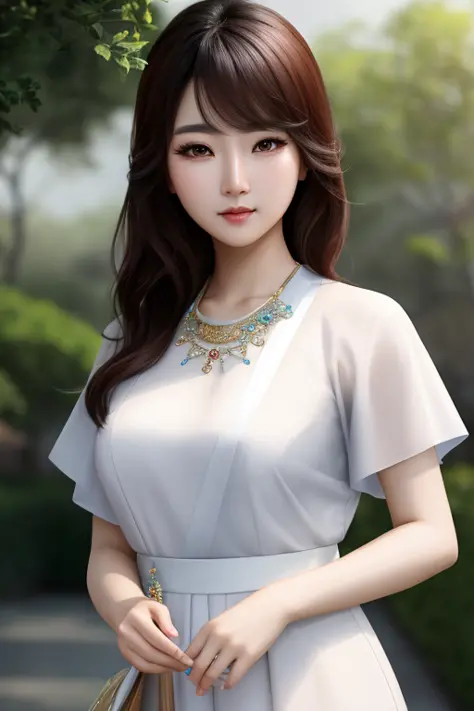 a beautiful korean woman is standing, (masterpiece), (portrait), (raw photo), (extremely detailed cg unity 8k wallpaper) intrica...