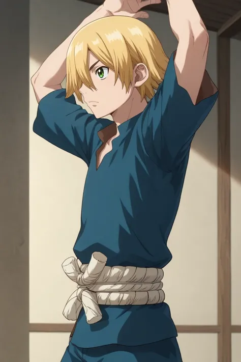 score_9, score_8_up, score_7_up, , rating_safe, , semi-realistic, , , 1boy, solo, male focus, <lora:ginrou_dr_stone_pony:0.76>, ...