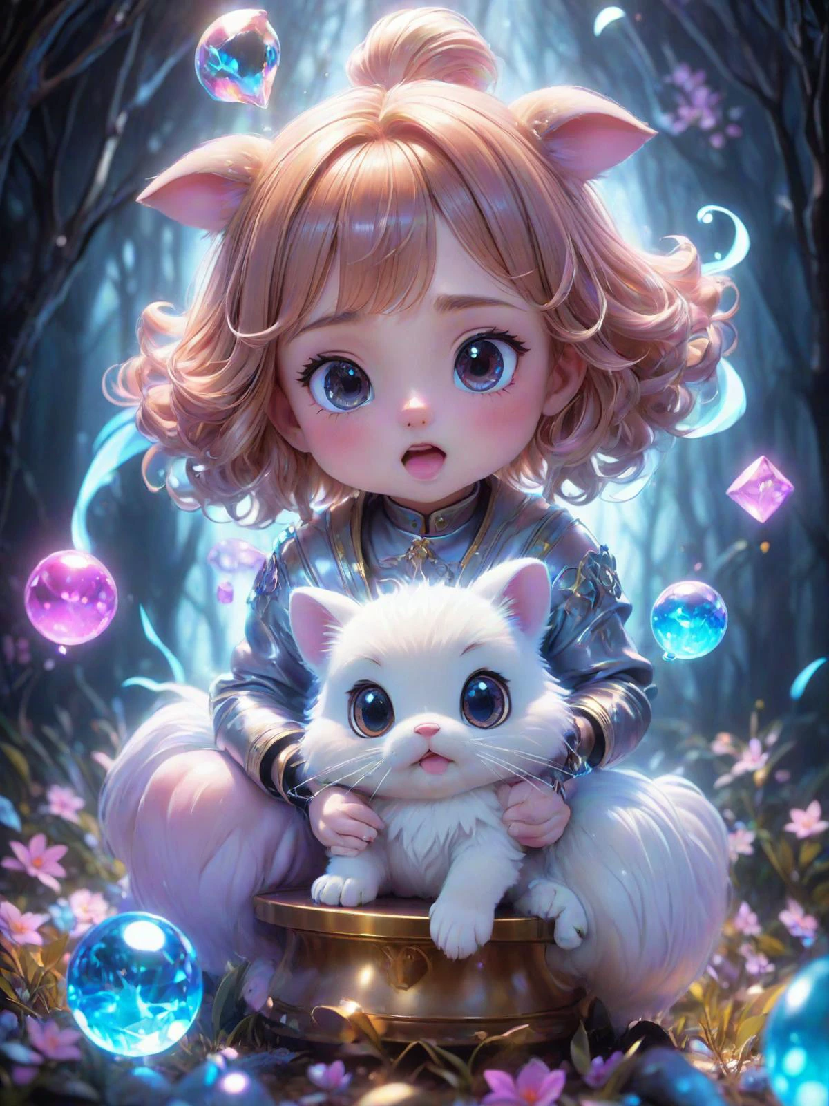 anime artwork a cute animal, no human, a lot of little details, by ayami kojima, smooth shading, 8k, cinematic composition, octane render, concept art, trending on artstation, digital painting, anime, disney, pixar, 8k, hd, dof, kodak film, volumetric lighting, subsurface scattering, photorealistic, octane magical  Tarot Card Style holography, [prompt] anime style, key visual, vibrant, studio anime,  highly detailed