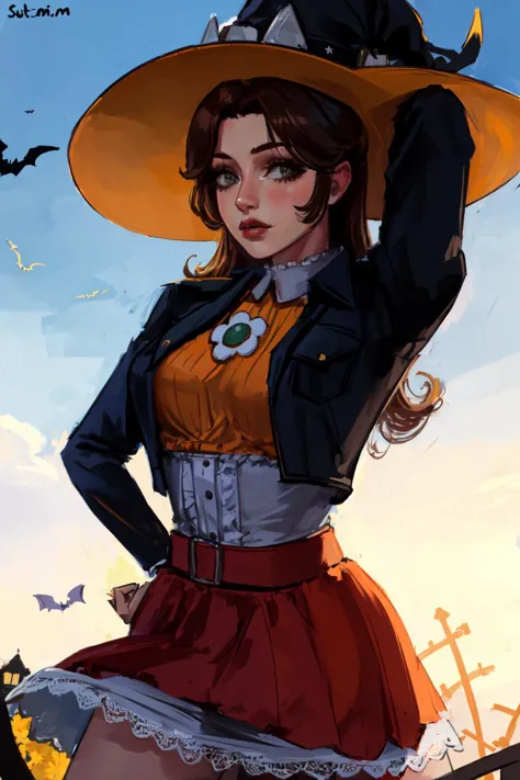 Highly detailed, High Quality, Masterpiece, (1girl, solo:1.4), (Daisy_SM:1.1),  <lora:Daisy_Lora:0.9>, halloween, <lora:Outfit_H...