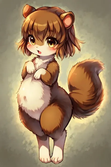 cute feral squirrel, furry, female, konzaburou,
body fur, orangish brown fur