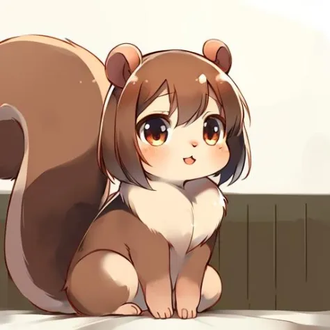 cute feral squirrel, furry, female, konzaburou, ukan_muri, body fur, orangish brown fur, rodent, sciurid, hair