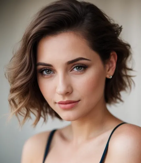 a woman with a short hair and a black top