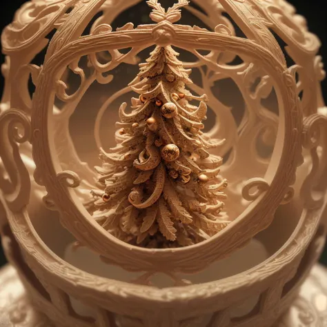 there is a small christmas tree in a decorative bowl