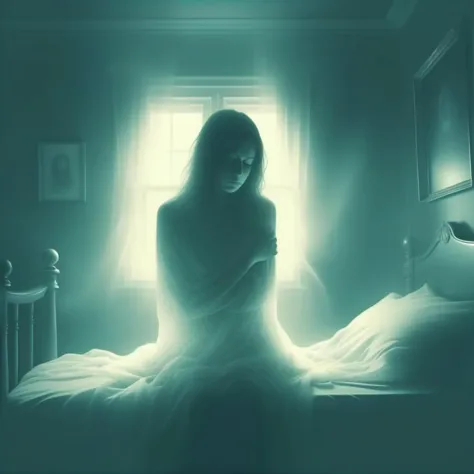 mentixis girl death in bedroom, dark enigmatic atmosphere <lora:mentixis:1>