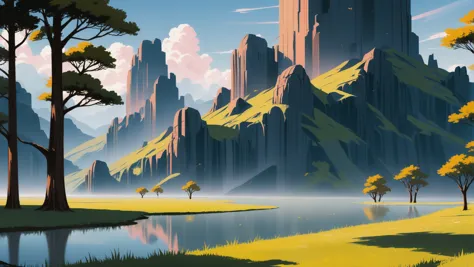 anime style matte painting, Ethereal Plains
