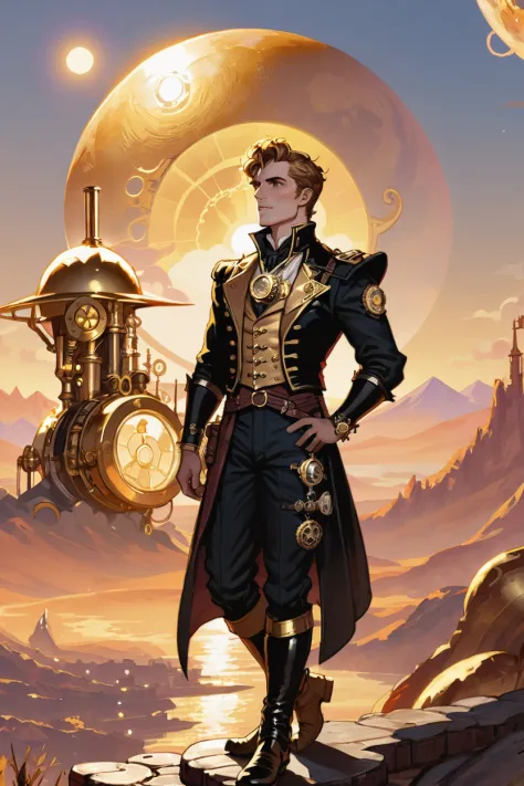 steampunk, <lora:EnvySendNoodzXL01:-1>1boy, man, ruggedly handsome, golden hour, scenery, in a ignorant Lunar Maria<lora:EnvyBetterHiresFixXL01:0:hr=1><lora:EnvyBetterHiresFixXL01:0:hr=1><lora:EnvyFutureUtopiaXL01:1>