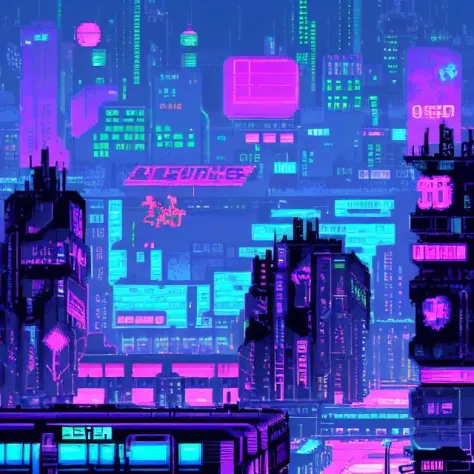neon cyberpunk city, nqartst style