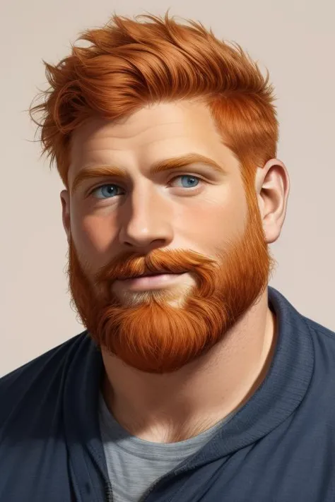 a man with a red beard and blue eyes