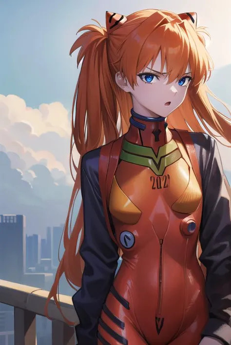 asukalangley, <lyco:asukalangleysouryuu-lyco-nochekaiser:1>,
asuka langley soryu, (souryuu asuka langley:1.5), blue eyes, hair between eyes, headgear, interface headset, orange hair, two side up, <lora:gekioko_v200:0.8>, angry, open mouth,
BREAK bodysuit, long sleeves, plugsuit, red bodysuit,
BREAK outdoors, city,
BREAK looking at viewer, (cowboy shot:1.5),
BREAK <lora:GoodHands-beta2:1>, (masterpiece:1.2), best quality, high resolution, unity 8k wallpaper, (illustration:0.8), (beautiful detailed eyes:1.6), extremely detailed face, perfect lighting, extremely detailed CG, (perfect hands, perfect anatomy),