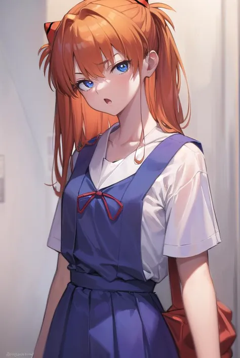 asukalangley, <lyco:asukalangleysouryuu-lyco-nochekaiser:1>,
asuka langley soryu, (souryuu asuka langley:1.5), blue eyes, hair between eyes, headgear, interface headset, orange hair, two side up, <lora:gekioko_v200:0.8>, angry, open mouth,
BREAK blue dress, collarbone, dress, neck ribbon, pinafore dress, red ribbon, ribbon, school uniform, shirt, short sleeves, (tokyo-3 middle school uniform:1.5), suspenders, suspender skirt, white shirt,
BREAK indoors, classroom,
BREAK looking at viewer, (cowboy shot:1.5),
BREAK <lora:GoodHands-beta2:1>, (masterpiece:1.2), best quality, high resolution, unity 8k wallpaper, (illustration:0.8), (beautiful detailed eyes:1.6), extremely detailed face, perfect lighting, extremely detailed CG, (perfect hands, perfect anatomy),