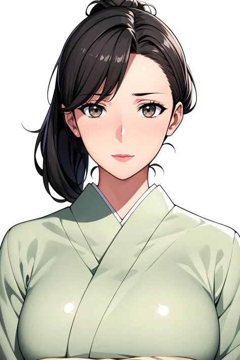 Simple White Background,
Green_japanese clothes,kimono, yakata,
<lora:Mrs_Yukinoshita_OreGairu-KK77-V1:0.7>,
low_ponytail,brown ...